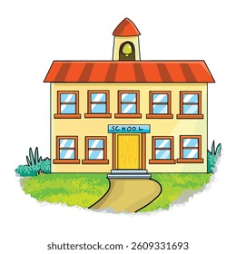 An school house vector illustration
