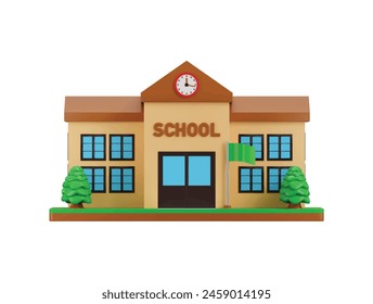 escuela icon 3d render concept of education icon Ilustración vectorial