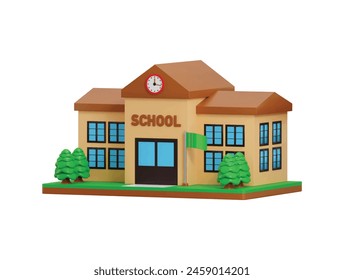 school icon 3d render concept of education icon vector illustration