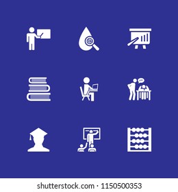 school icon. 9 school set with student, book, test and teacher vector icons for web and mobile app