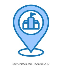 Icono de la escuela Azul Dualtone Diseño Ilustración vectorial