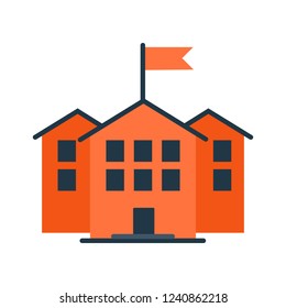 School icon. School building vector illustration.