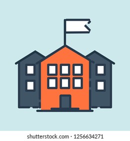 School icon. School building vector illustration.