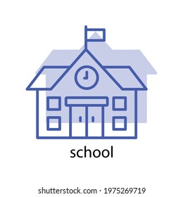 School icon. the icon can be used for application icon, web icon, infographics, Editable stroke. Design template vector