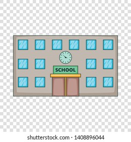School icon. Cartoon illustration of school vector icon for web