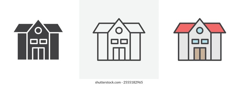 school icon collection in black and colored style.