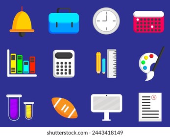 School icon collection vector art