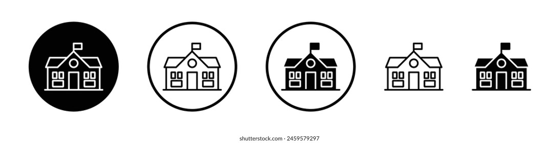 Schule Icon Kollektion. Vektorgrafik Symbol für Bildungseinrichtungen.