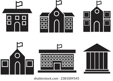
School Icon, College Icon Logo Vector black color