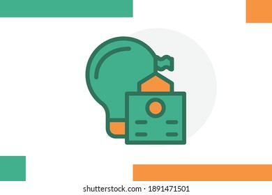 School icon colored line symbol. School  icon symbol. Premium quality isolated education tools element Icons for education, online education, online learning, learn to think. 