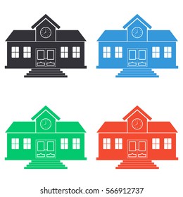 School icon - colored vector  set