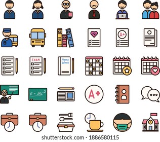 School icon: colorful, Lineal color 