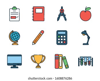 School icon design, Eduaction class lesson knowledge preschooler study learning classroom and primary theme Vector illustration