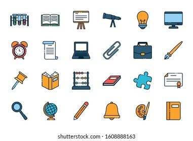 School icon design, Eduaction class lesson knowledge preschooler study learning classroom and primary theme Vector illustration