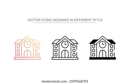 School icon design with white background stock illustration