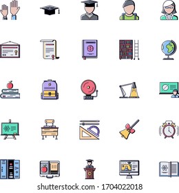 Icono de la escuela. Icono de educación. Icono de estudiante. Icono de estudio.