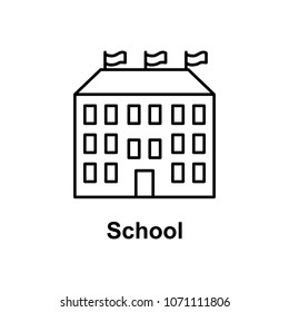 school icon. Element of school icon for mobile concept and web apps. Thin line icon for website design and development, app development. Premium icon on white background