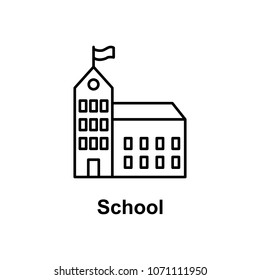 school icon. Element of school icon for mobile concept and web apps. Thin line icon for website design and development, app development. Premium icon on white background