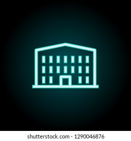 school icon. Elements of Buildings in neon style icons. Simple icon for websites, web design, mobile app, info graphics
