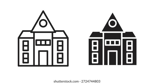 Icono de la escuela. cartel plano lleno para el concepto móvil y el Diseño web