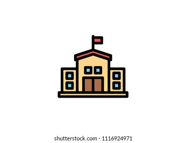 School icon, filled line icon