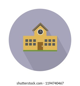 School icon in flat design isolated vector illustration for web