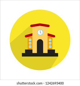 School icon in flat design isolated vector illustration for web