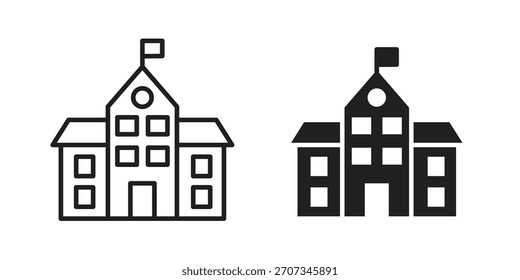 school icon. flat and stroke style Collection. simple symbol