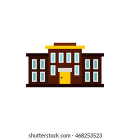 School icon in flat style isolated on white background. Building symbol