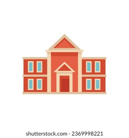 School icon flat vector. Campus education. City life isolated