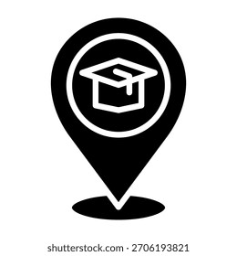 Ilustração de vetor de design de glifos de ícones escolares