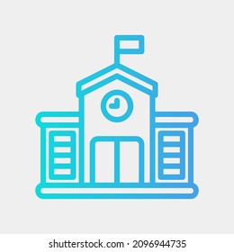 Icono escolar en el estilo de gradiente sobre la escuela y la educación, uso para presentación de aplicaciones móviles en sitios web