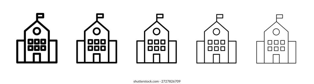 Icono de la escuela para los Diseños gráficos. Diseño de Vector de iconos