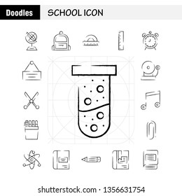 School Icon Hand Drawn Icon Pack For Designers And Developers. Icons Of Education, Globe, School, Backpack, Bag, Learn, Learning, School, Vector