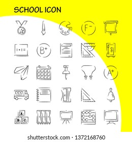 School Icon Hand Drawn Icon Pack For Designers And Developers. Icons Of Education, File, Paper, School, Art, College, Paint, Painting, Vector