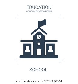 school icon. high quality filled school icon on white background. from education collection flat trendy vector school symbol. use for web and mobile