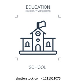 school icon. high quality line school icon on white background. from education collection flat trendy vector school symbol. use for web and mobile