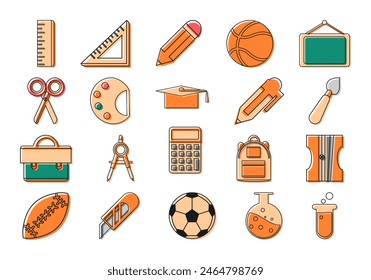 School Icon Illustration Element Set