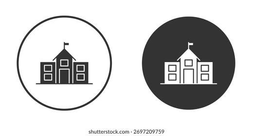 ilustração do ícone de escola. Gráficos de vetor de pixel - Vetor.