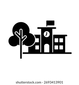 Modelo de design vetorial de ilustração de ícone de escola