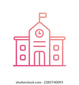 Icono de escuela aislar ilustración de material vectorial de fondo blanco
