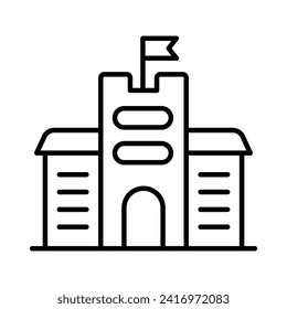 School icon isolate white background vector stock illustration