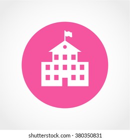 School Icon Isolated on White Background