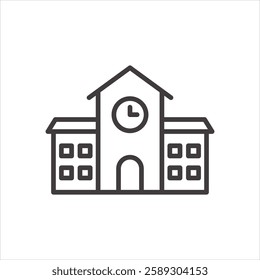 school icon isolated stroke in black color