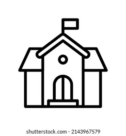 School Icon. Line Art Style Design Isolated On White Background