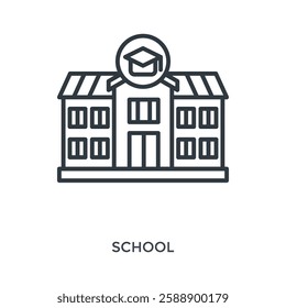 School Icon Lineal Style. Vector Illustration Graphic Design