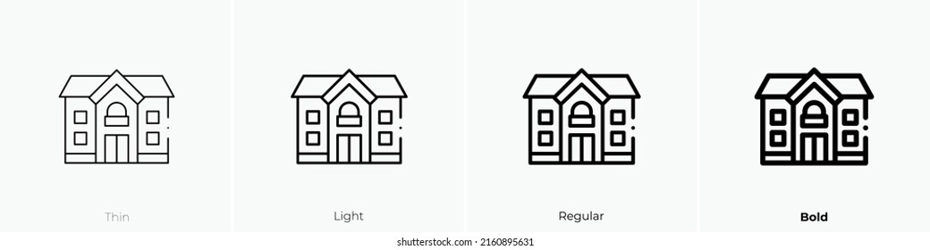 school icon. Linear style sign isolated on white background. Vector illustration.