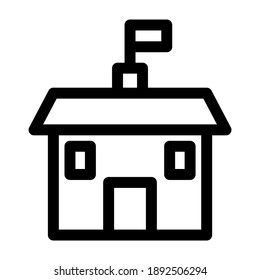 icono de escuela o logotipo símbolo de signo aislado ilustración vectorial - iconos vectoriales de estilo negro de alta calidad
