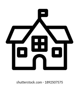 icono de escuela o logotipo símbolo de signo aislado ilustración vectorial - iconos vectoriales de estilo negro de alta calidad
