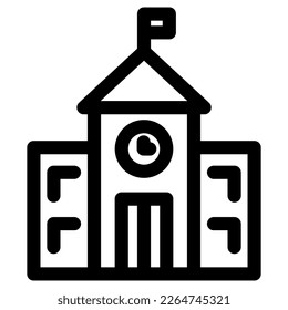 icono de escuela o logotipo símbolo de signo aislado ilustración vectorial - iconos vectoriales de estilo negro de alta calidad
